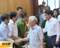 Tổng Bí thư Nguyễn Phú Trọng tiếp xúc cử tri quận Ba Đình, Hoàn Kiếm